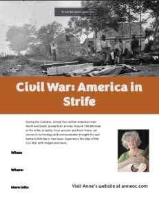 flyer for Civil War program